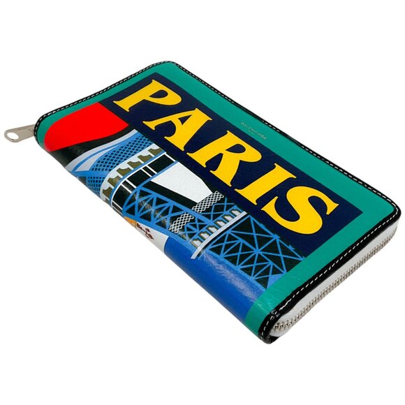 Balenciaga Green Multi Leather Paris Bazar Wallet - Picture 2 of 5